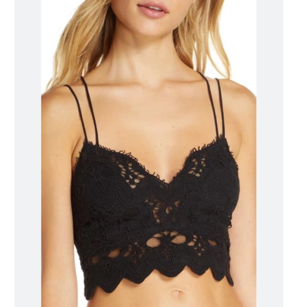 Free People black Lace bralette New without Tags size Medium M - Picture 3 of 10